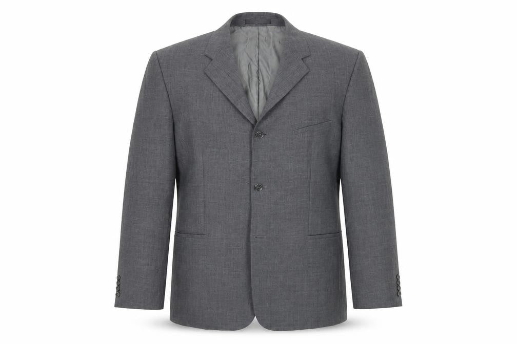 Front view of 4you collectin men’s grey jacket suit jacket, size 46