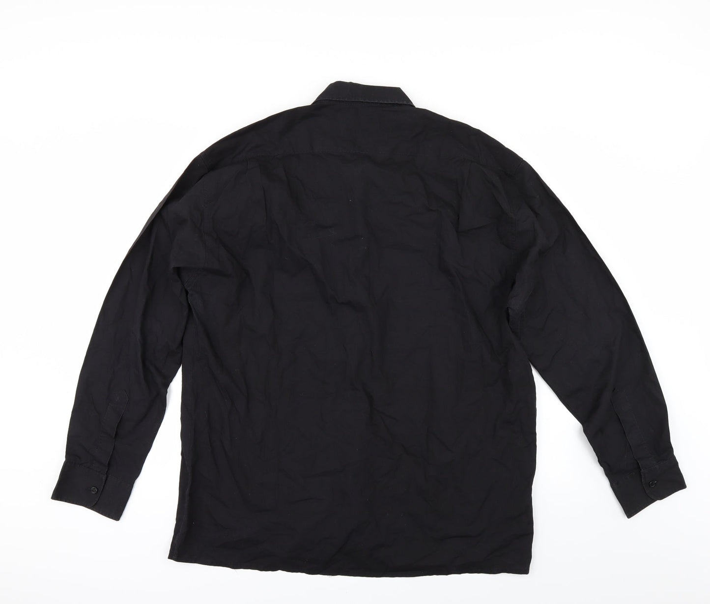 hazards Mens Black    Button-Up Size 17