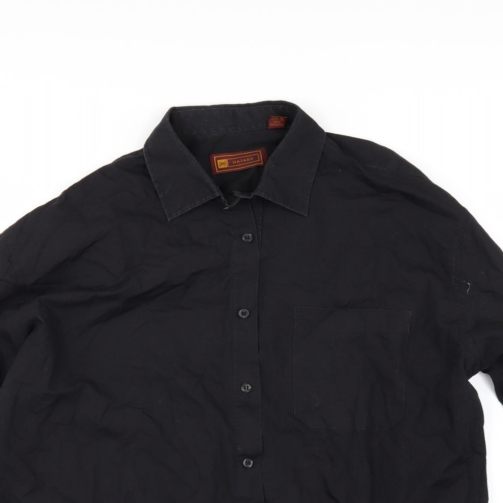 hazards Mens Black    Button-Up Size 17