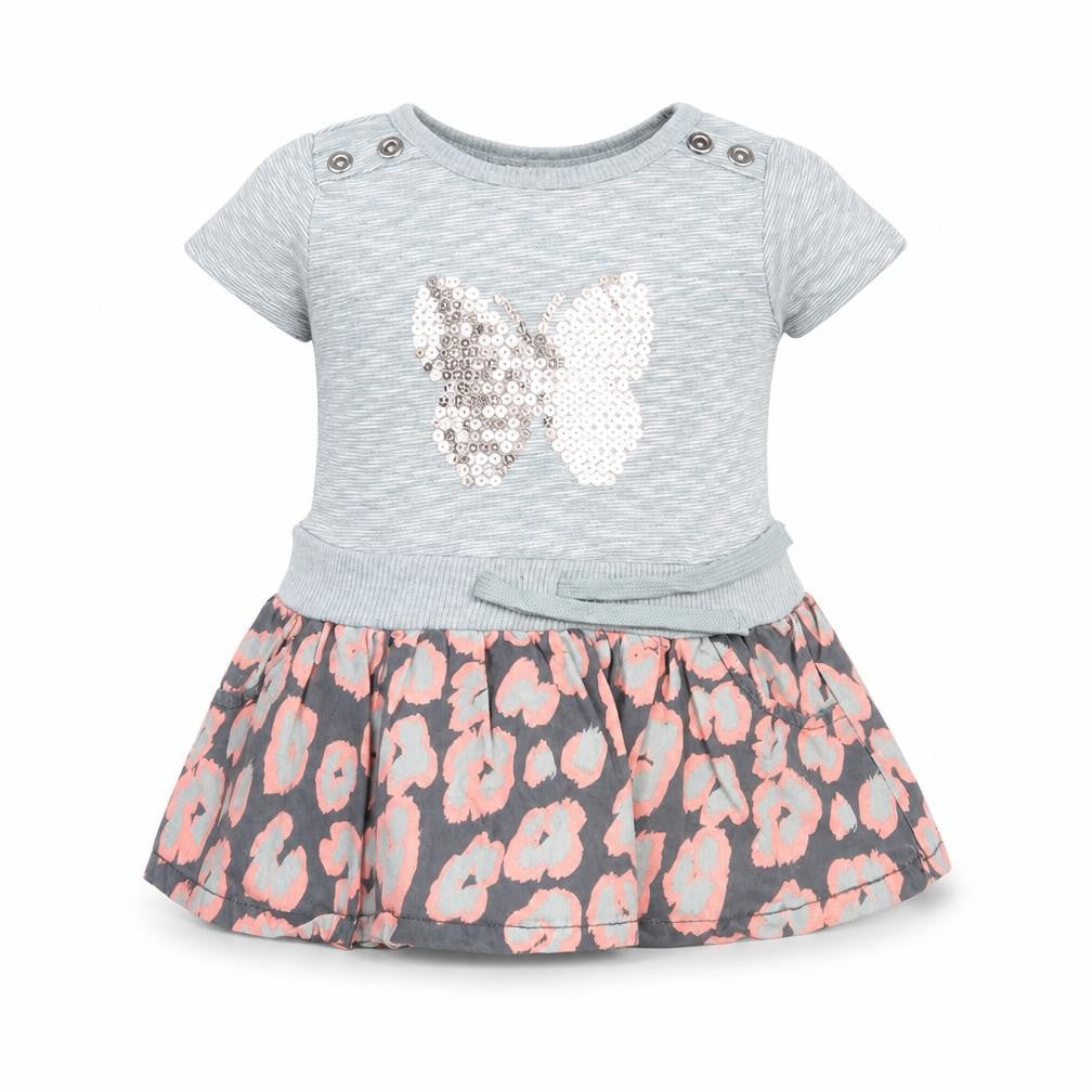 Front view of Next girls’ grey a-line, size 3-6, months