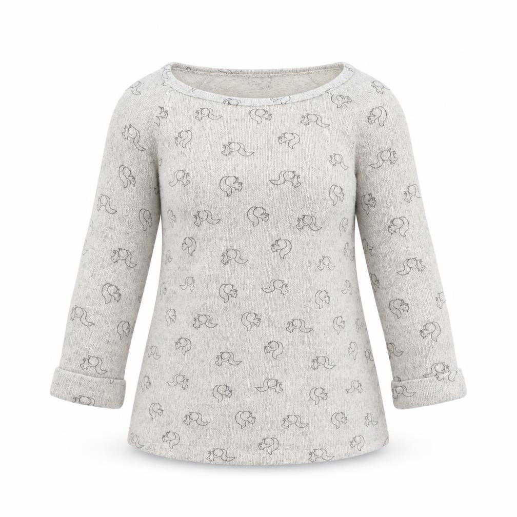 Front view of New Look women’s beige animal print jumper, size UK 10