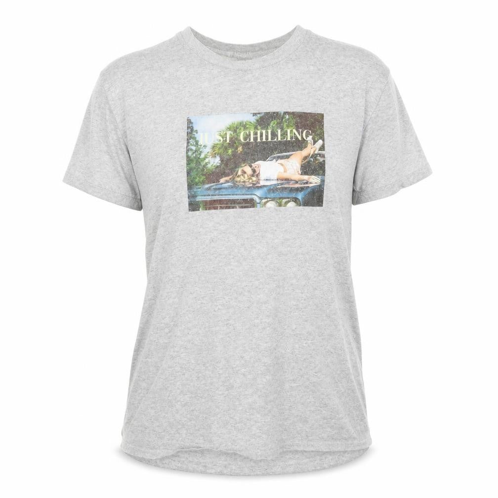 Front view of In the Style women’s grey basic t-shirt, size UK 10