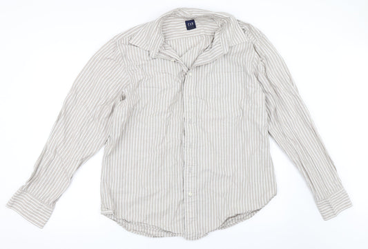 Gap Mens Beige Striped   Button-Up Size XL