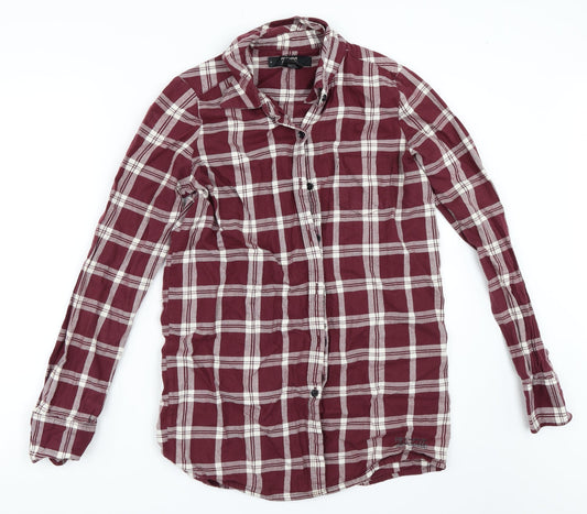 Fiftyfive Womens Red Check  Basic Blouse Size M