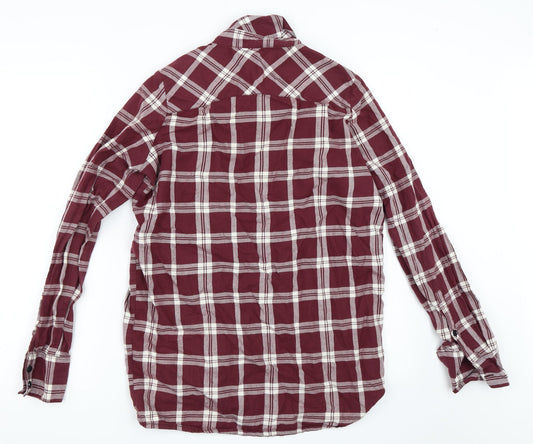 Fiftyfive Womens Red Check  Basic Blouse Size M