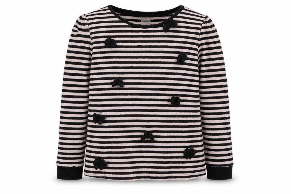 Front view of Next girls’ pink striped jumper, size 10, years