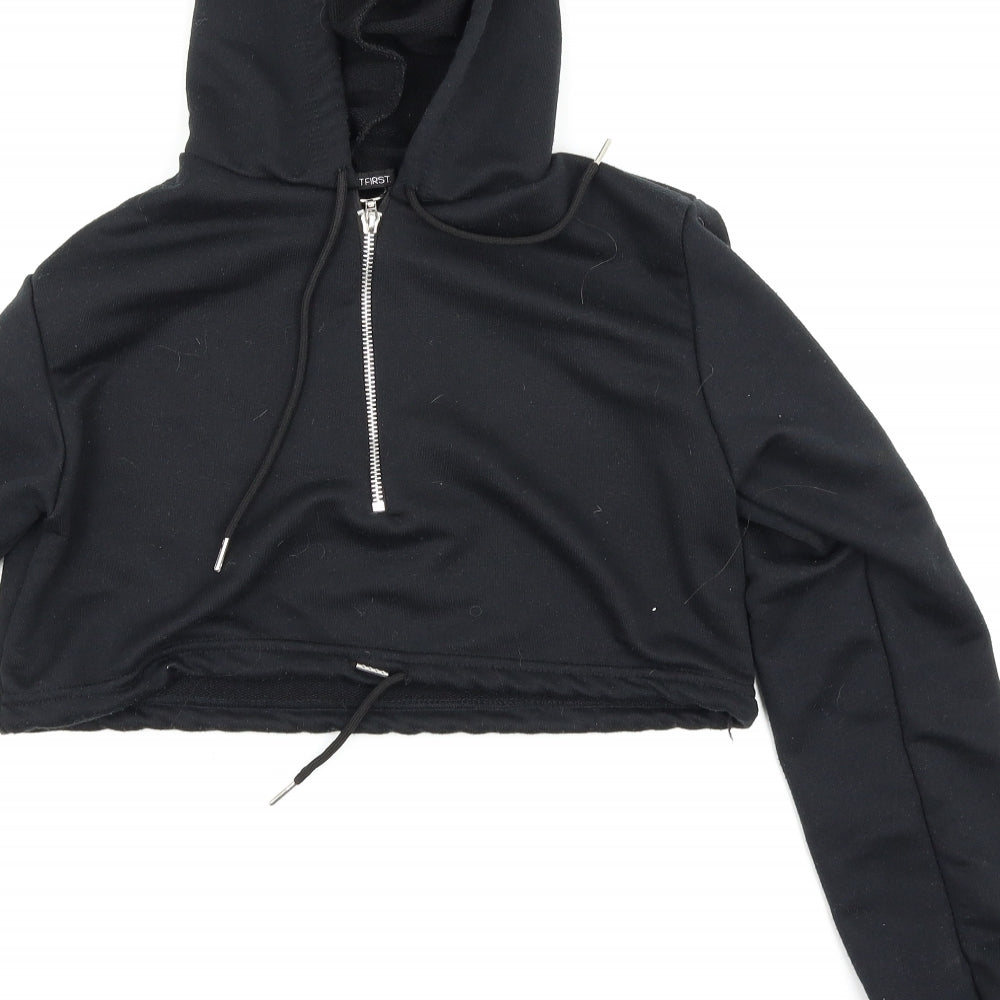 I SAW IT FIRST Womens Black   Pullover Hoodie Size 6