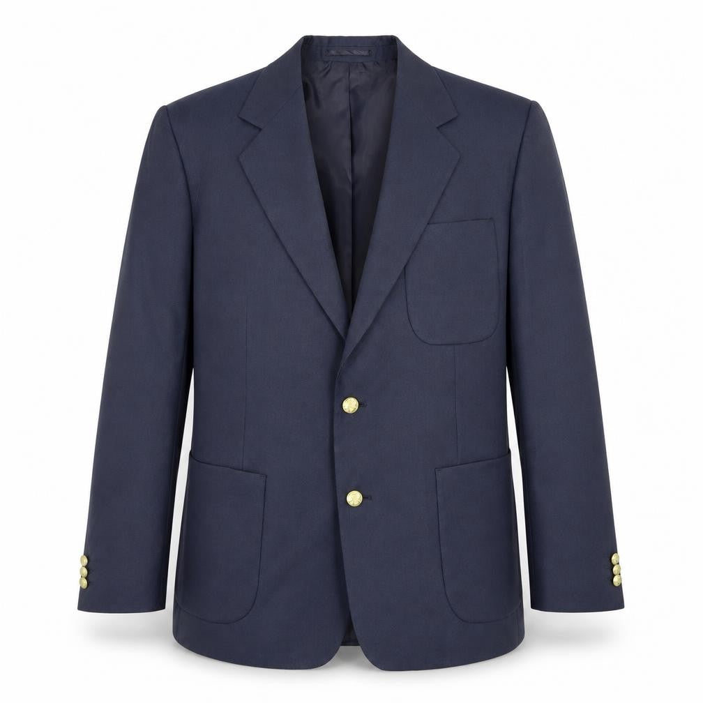 Front view of Cheems men’s blue jacket suit jacket, size 46