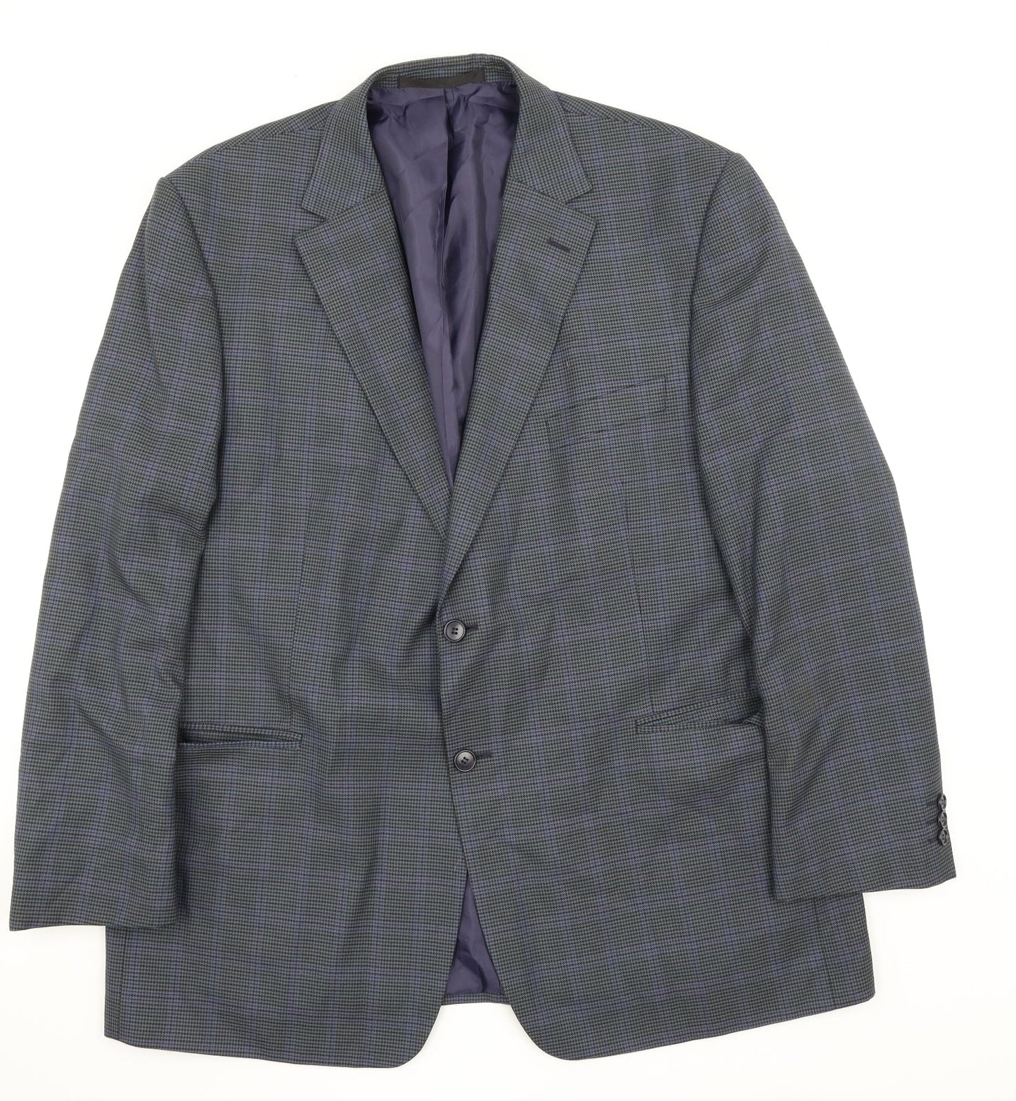 M&S Mens Blue Check  Jacket Suit Jacket Size M