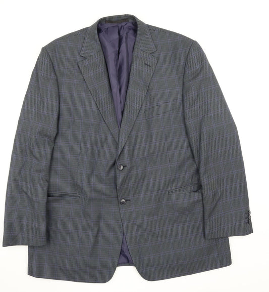 M&S Mens Blue Check  Jacket Suit Jacket Size M
