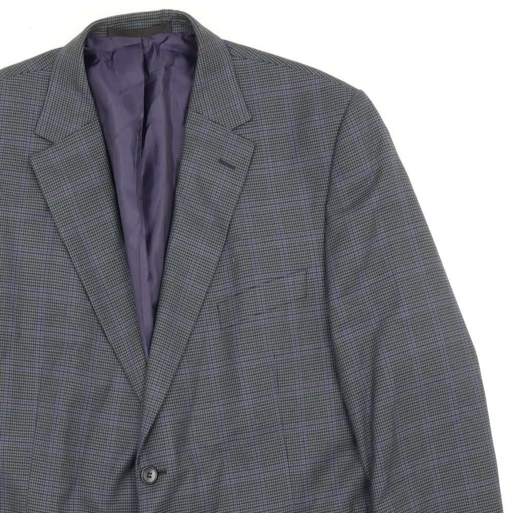 M&S Mens Blue Check  Jacket Suit Jacket Size M