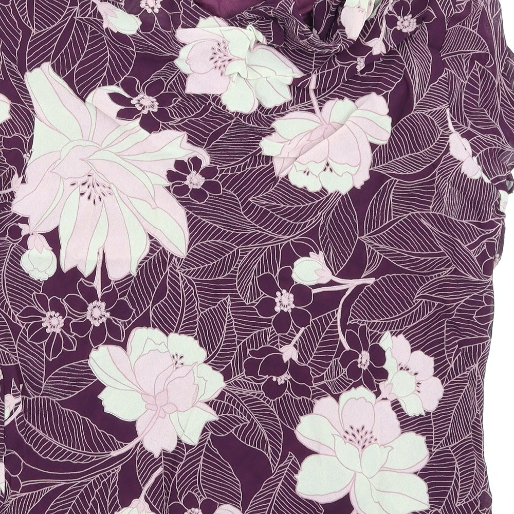 Berkertex Womens Purple Floral  Basic Blouse Size 16