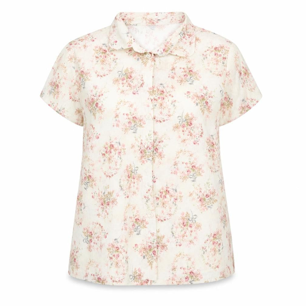Berkertex Womens Yellow Floral  Basic Button-Up Size 16