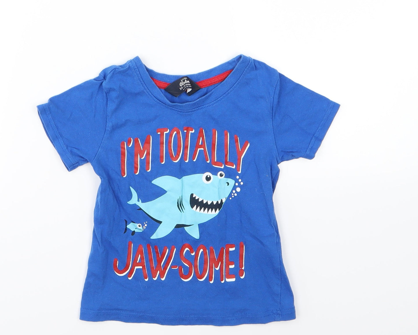 George Boys Blue  Jersey Basic T-Shirt Size 2-3 Years  - Shark