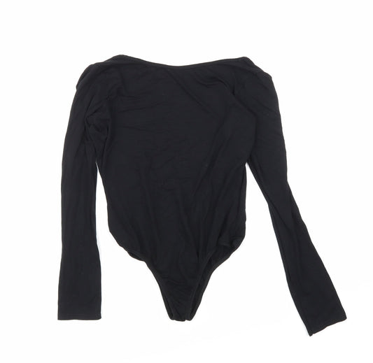 Missguided Womens Black   Bodysuit One-Piece Size 8  - Open Back