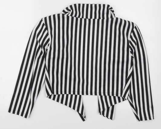 Buzy Womens Black Striped  Jacket  Size S