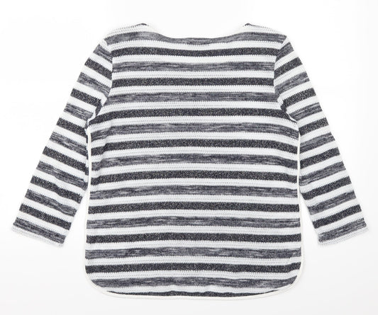Oasis Womens Blue Striped  Pullover Jumper Size S