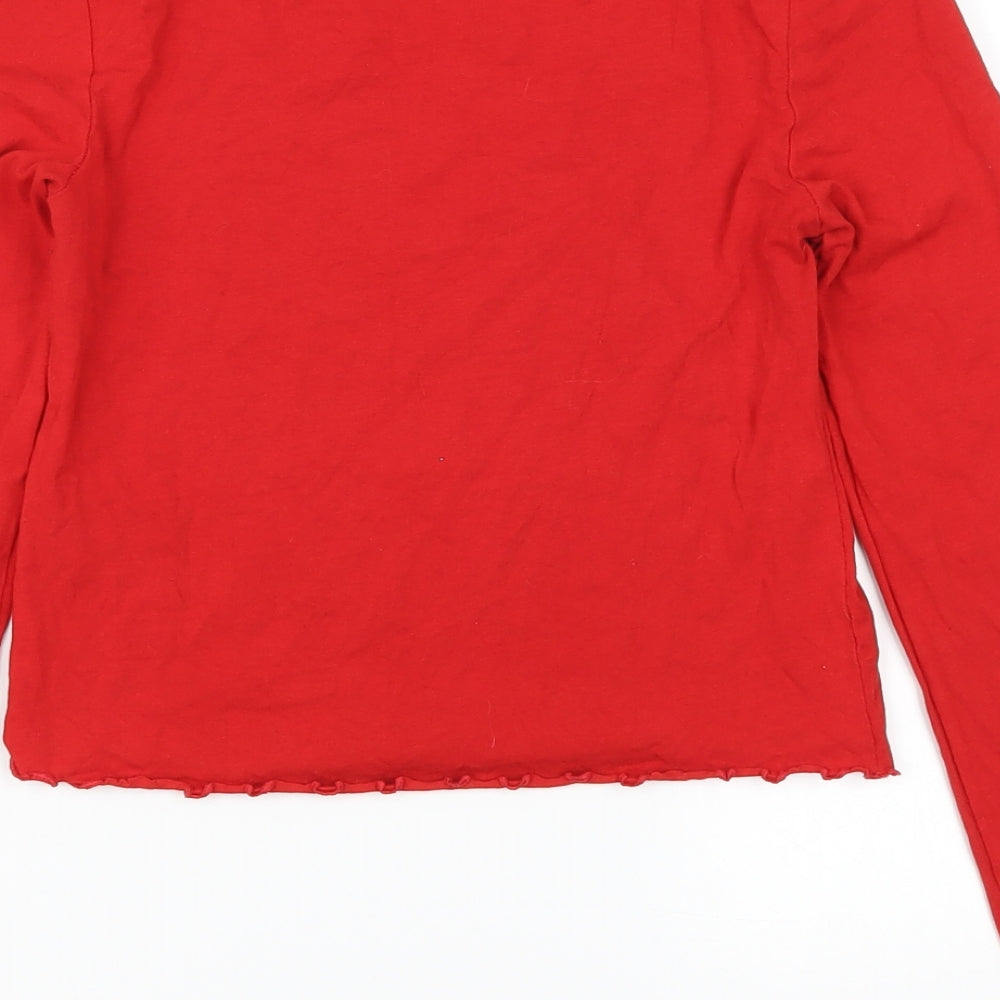 H&M Womens Red   Cropped T-Shirt Size S