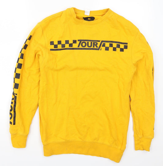 H&M Womens Yellow   Pullover Sweatshirt Size XS  - Team Bieber Justin Bieber