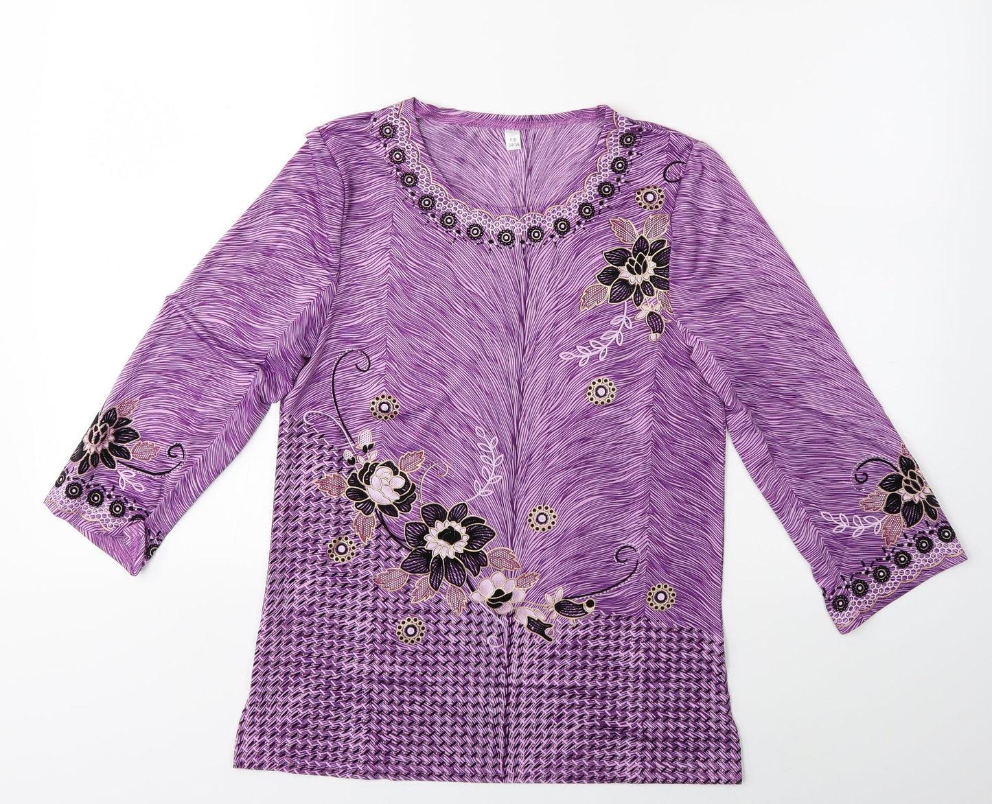 Preworn Womens Purple   Basic T-Shirt Size 8