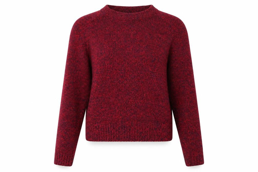 Front view of H&M women’s red knit jumper, size M