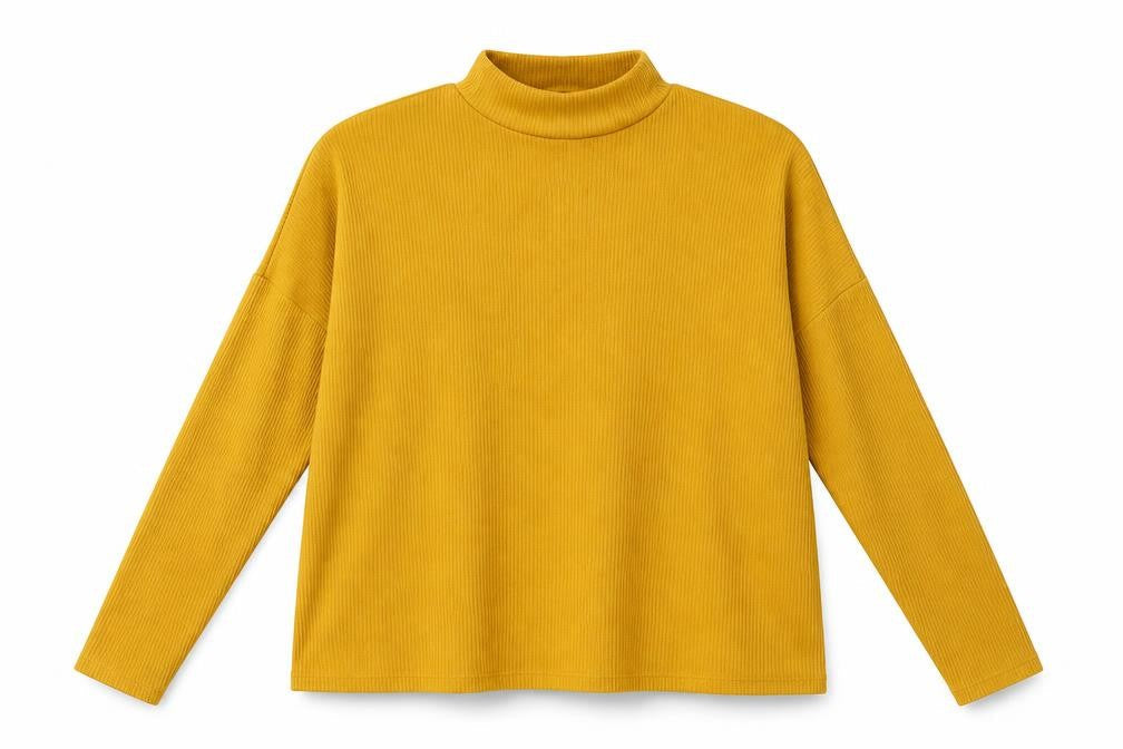 Front view of H&M women’s yellow knit jumper, size L