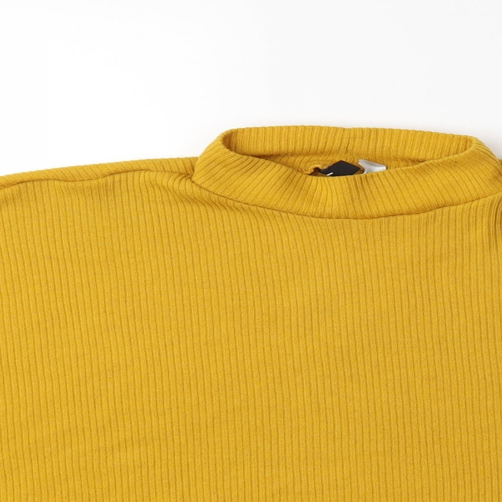 H&M Womens Yellow  Knit Pullover Jumper Size L