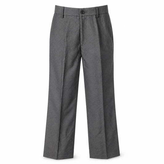 Front view of Preworn boys’ grey dress pants trousers, size 11, years