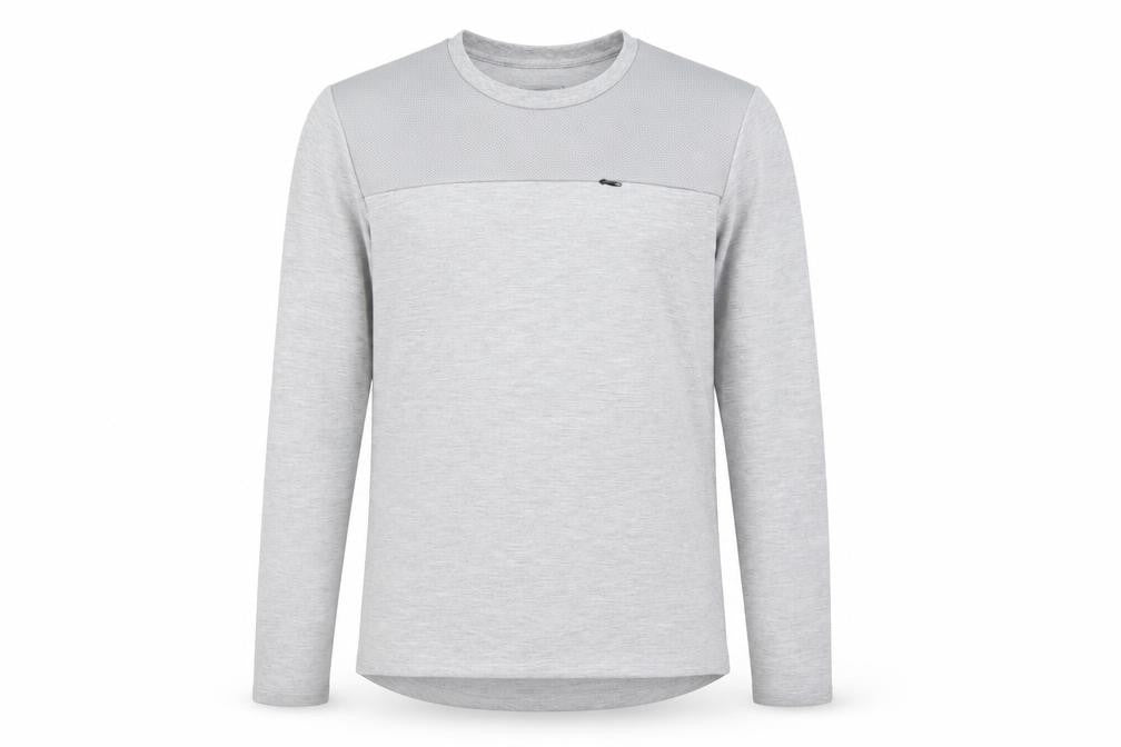Front view of teen boys’ boys grey pullover sweatshirt, size 13, years