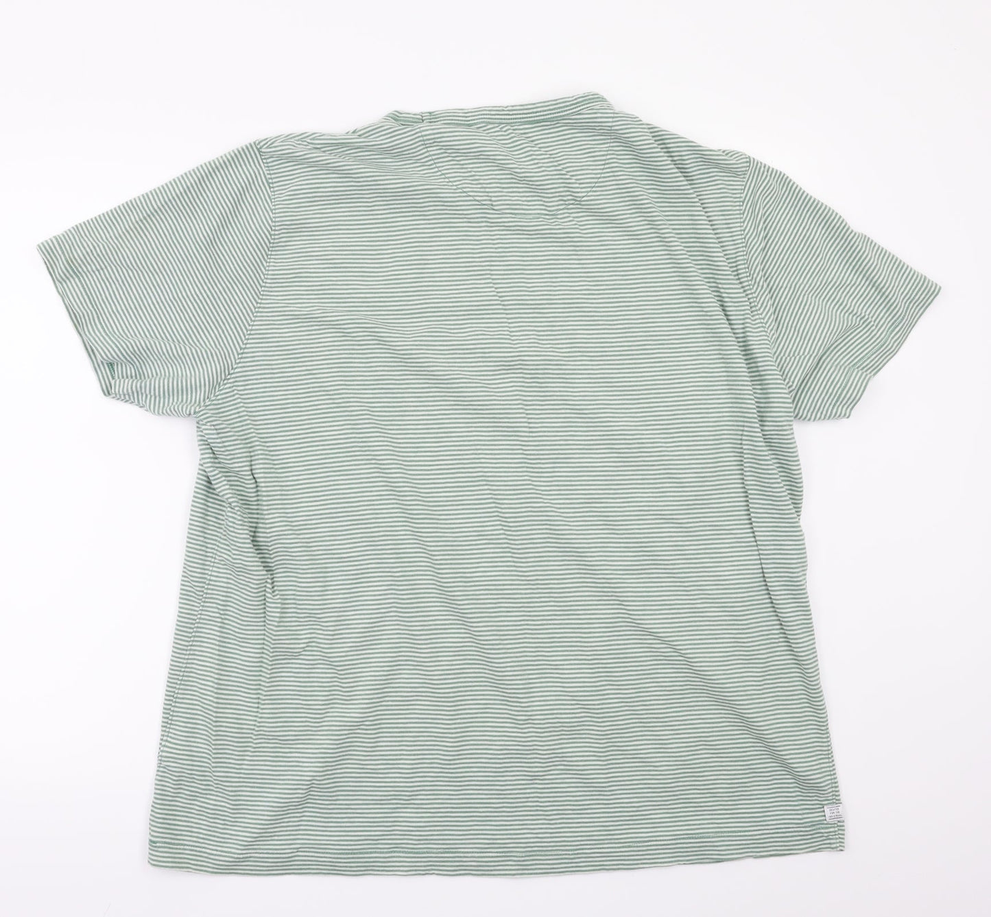 NEXT Womens Green Striped  Basic T-Shirt Size 2XL