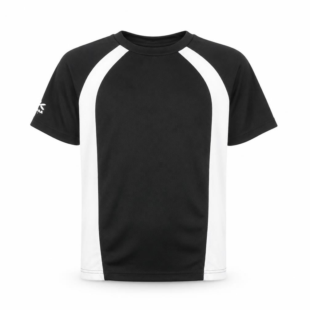 Front view of akoa boys’ black rayon basic t-shirt size 2xs