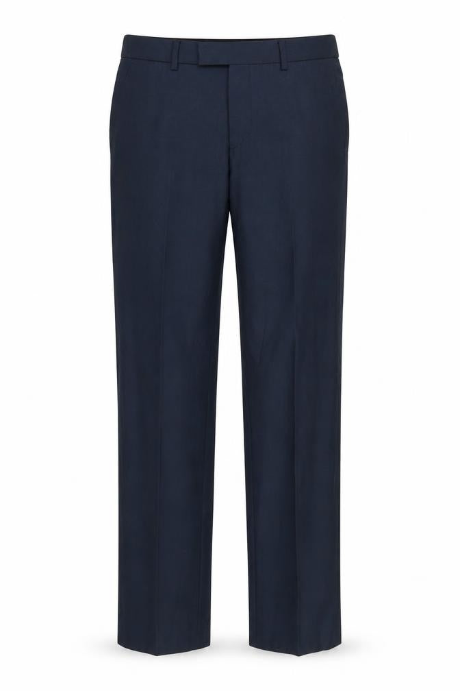 Front view of Preworn women’s blue trousers, size UK 30, 29-inch leg