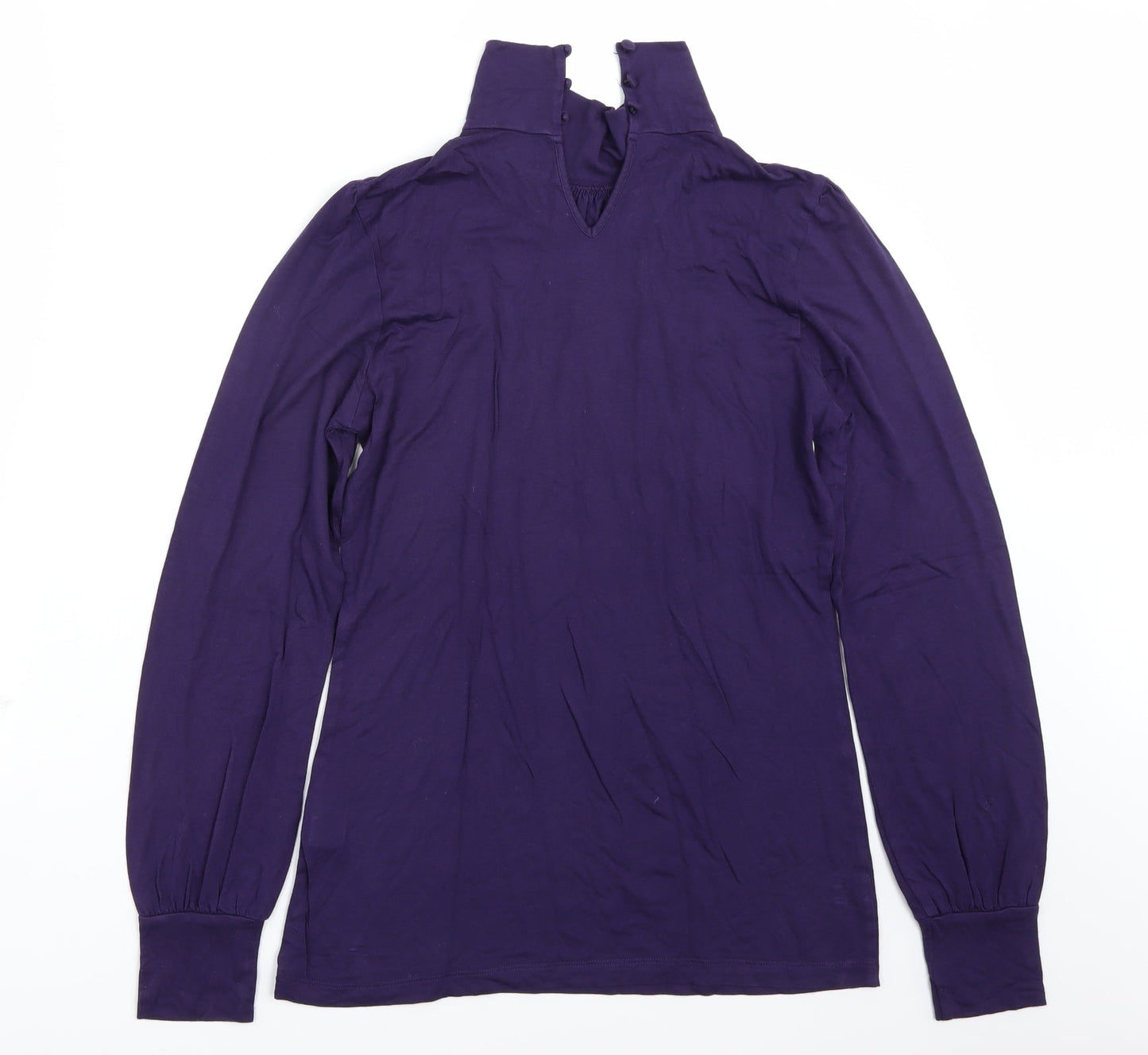 Oasis Womens Purple  Chambray Basic T-Shirt Size 12