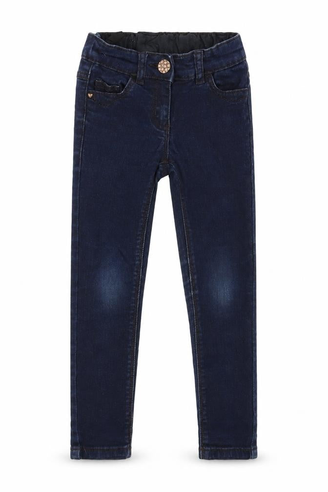 Front view of Next girls’ blue straight jeans, size 6, years