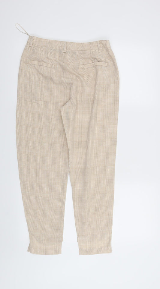 Plains & Prints Womens Beige Check  Trousers  Size XS L26 in