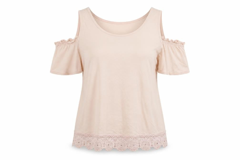 Front view of New Look women’s orange basic t-shirt, size UK 10