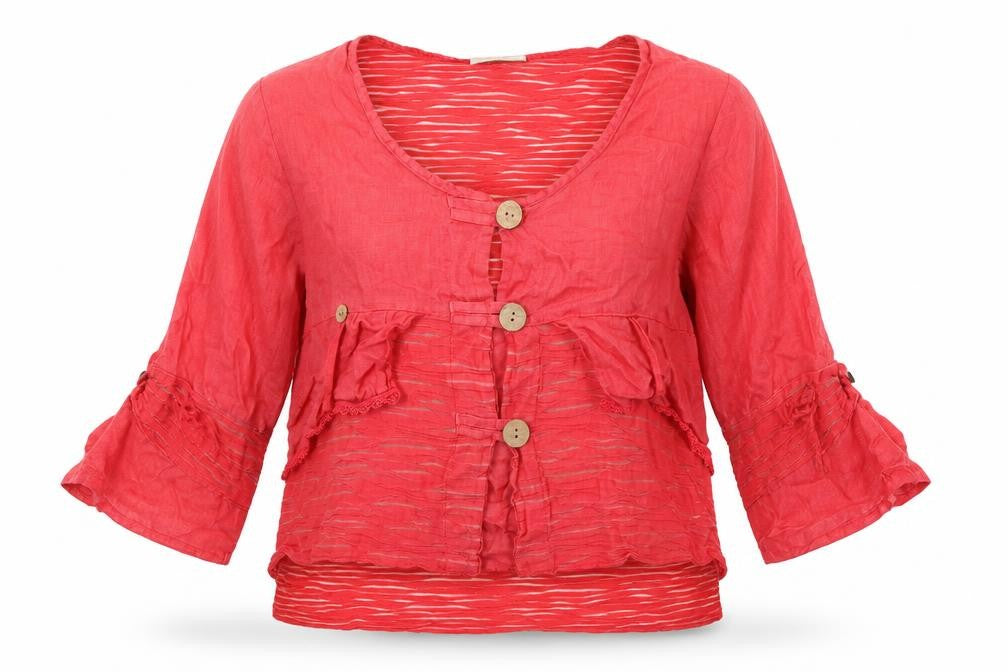 Front view of Colette women’s red jacket blazer, size UK 12