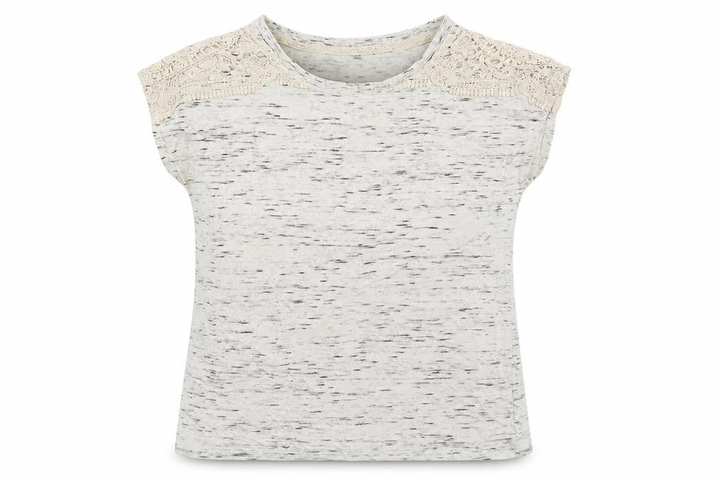 Front view of Cynthia Rowley women’s white basic t-shirt, size S