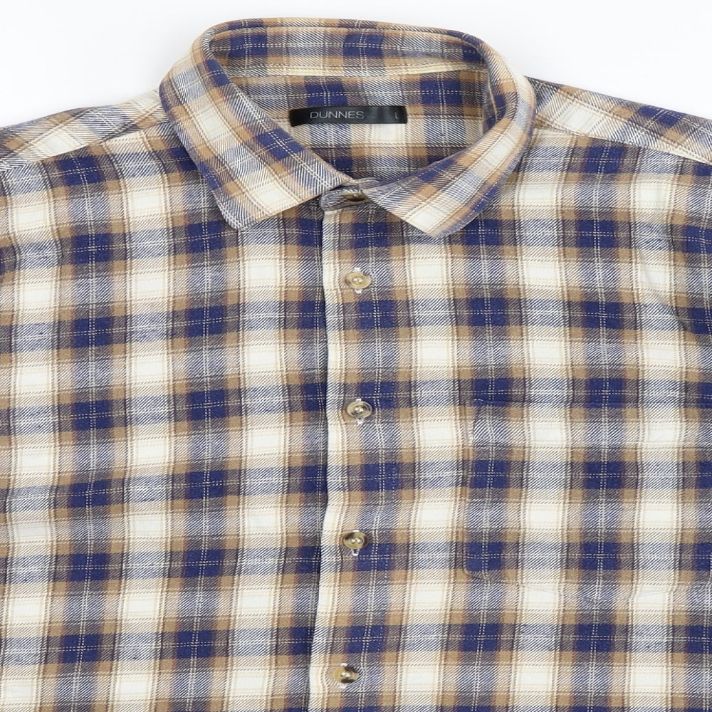 Dunnes Stores Mens Multicoloured Check   Button-Up Size L