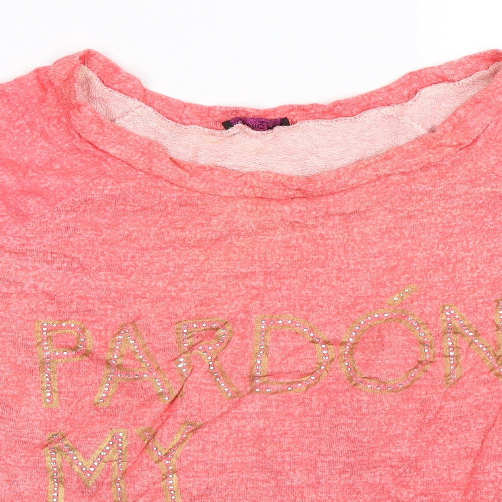 Electric Pink Womens Pink   Basic T-Shirt Size XS