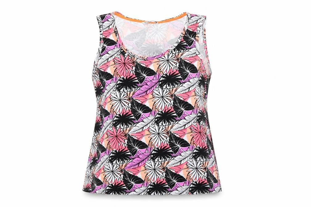 Front view of Pep&Co women’s pink floral basic blouse, size UK 10