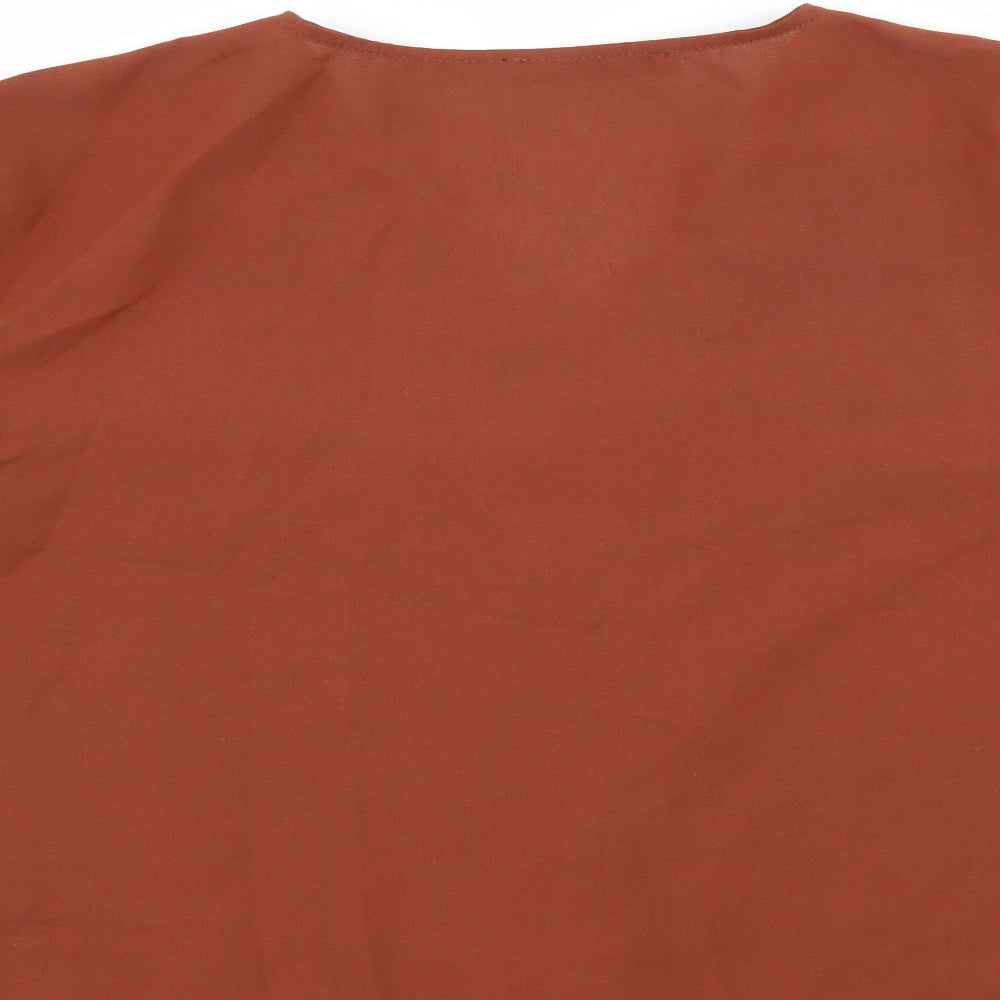 Shien Womens Brown   Basic Blouse Size XS
