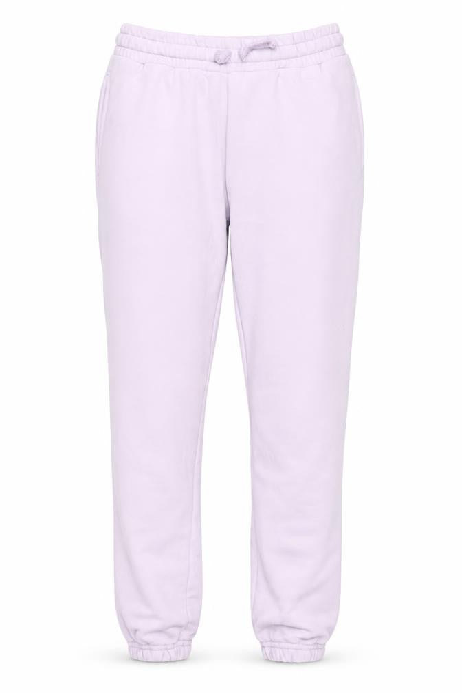 Front view of Pull&Bear women’s pink sweatpants, size L, 24-inch leg