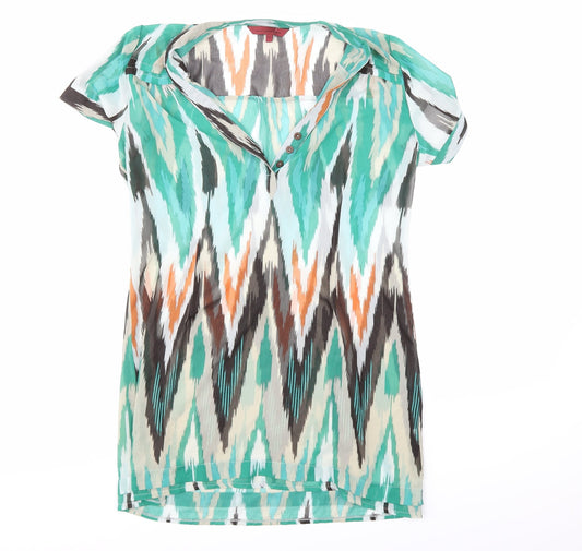John Richmond Womens Multicoloured Geometric  Tunic Blouse Size 12