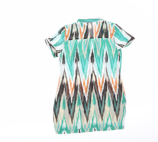 John Richmond Womens Multicoloured Geometric  Tunic Blouse Size 12