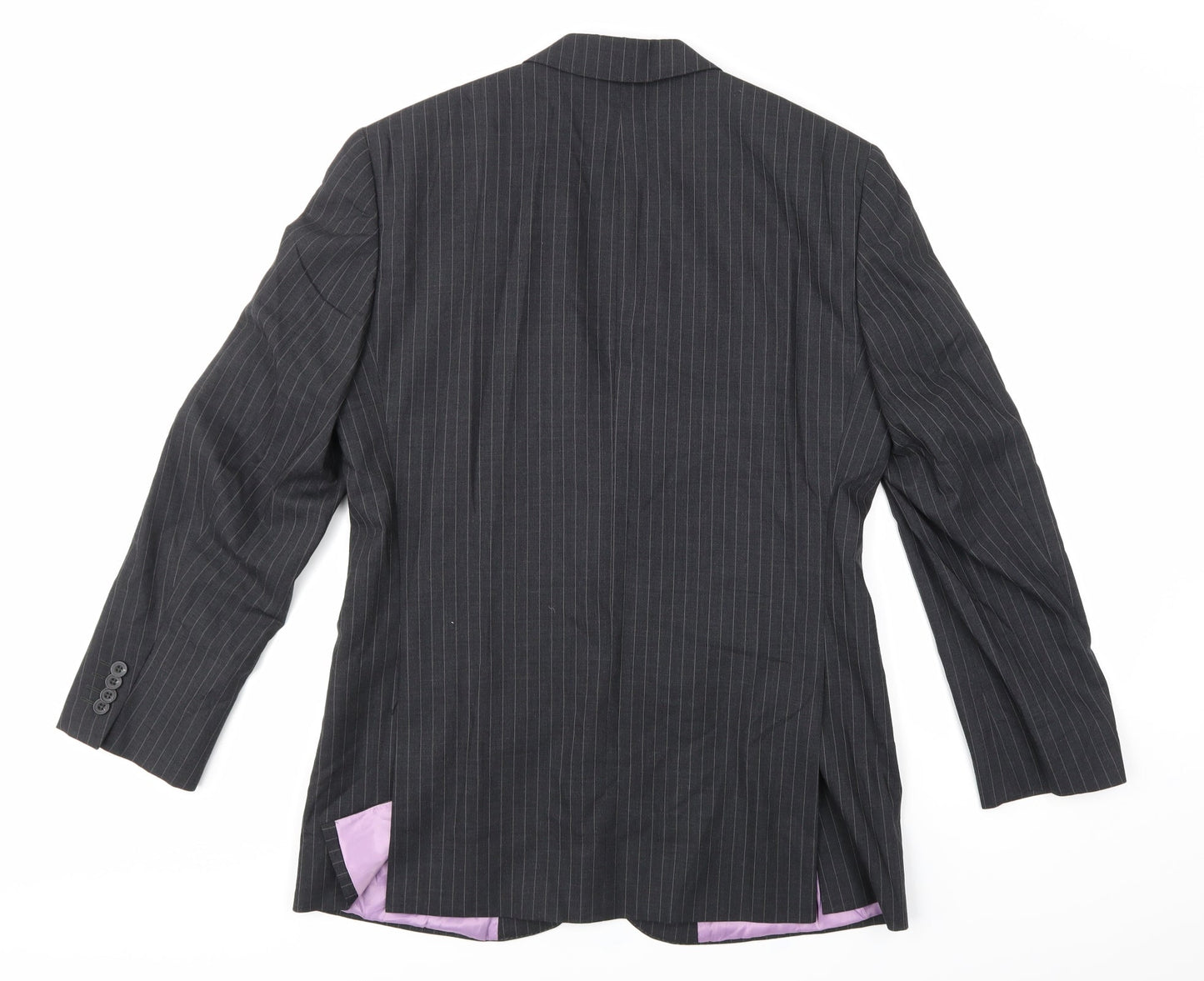 Super 100's Mens Grey Striped  Jacket Suit Jacket