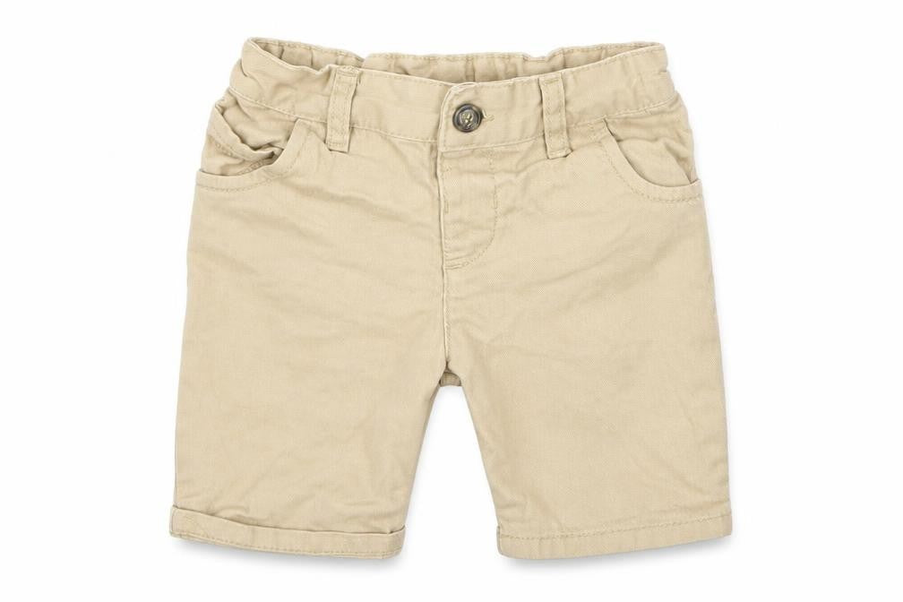 Front view of Nutmeg boys’ beige cargo jeans, size 18-24, months