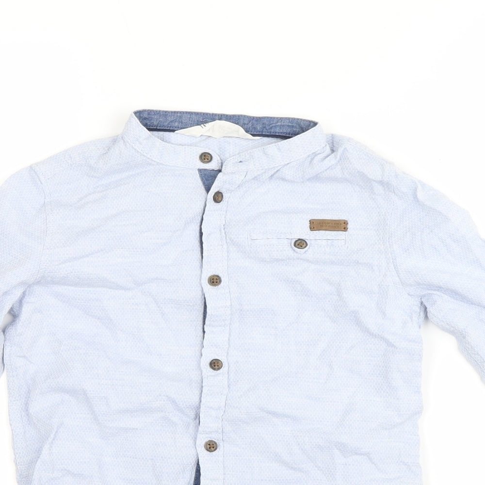 H&M Boys Blue   Basic Button-Up Size 5-6 Years