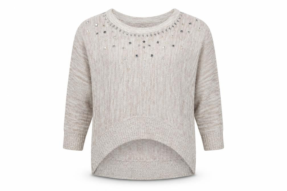 Front view of Peacocks women’s pink jumper, size M