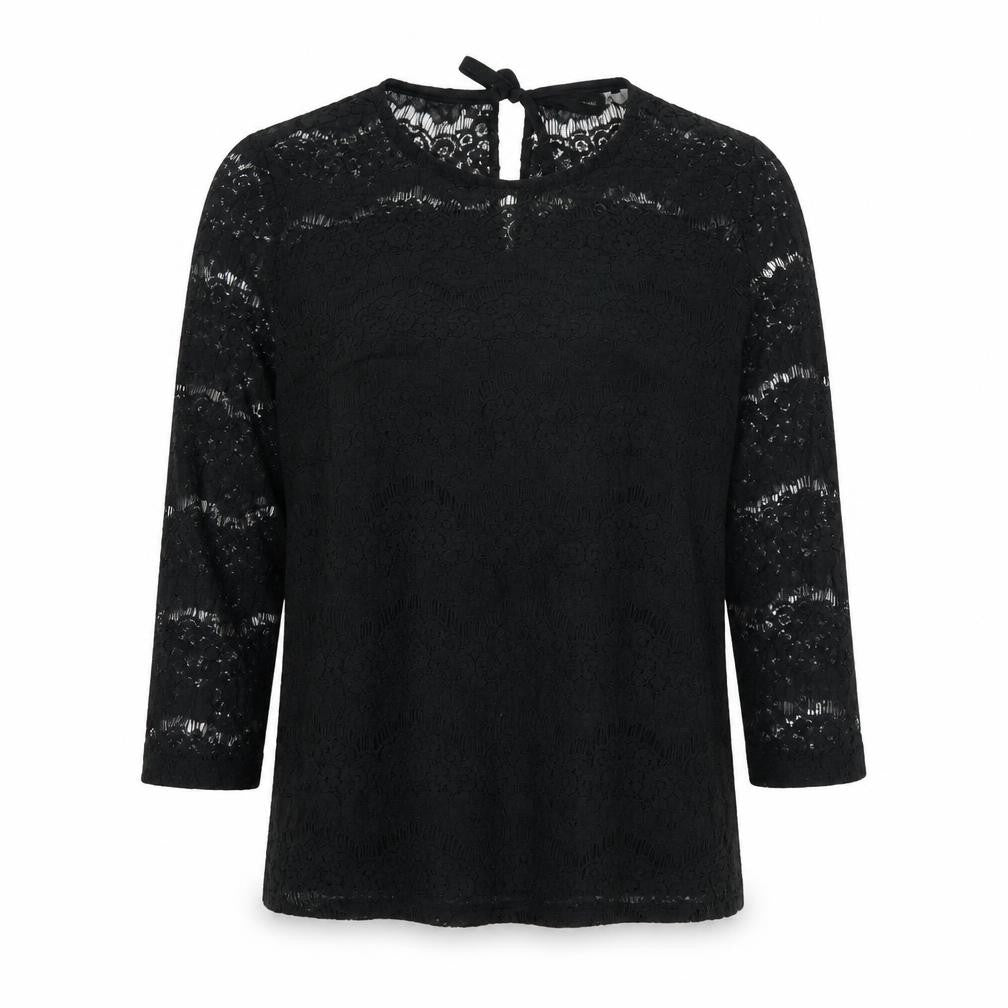 Front view of H&M women’s black basic t-shirt, size M